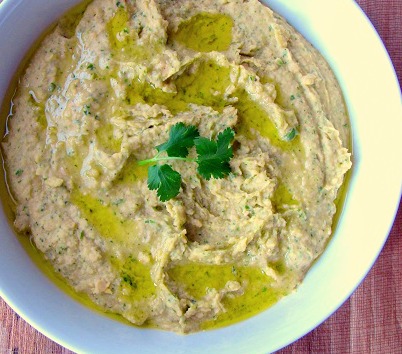 Cilantro Lime Hummus with Cannellini Beans and Chickpeas