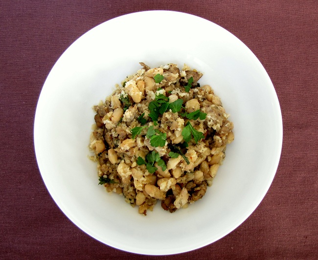 Chicken Sausage with White Beans and Sage 