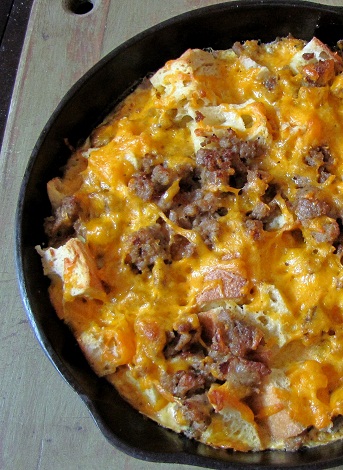 Sausage and Cheddar Strata