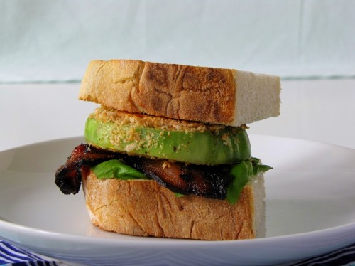 bacon basil fried green tomato sandwich